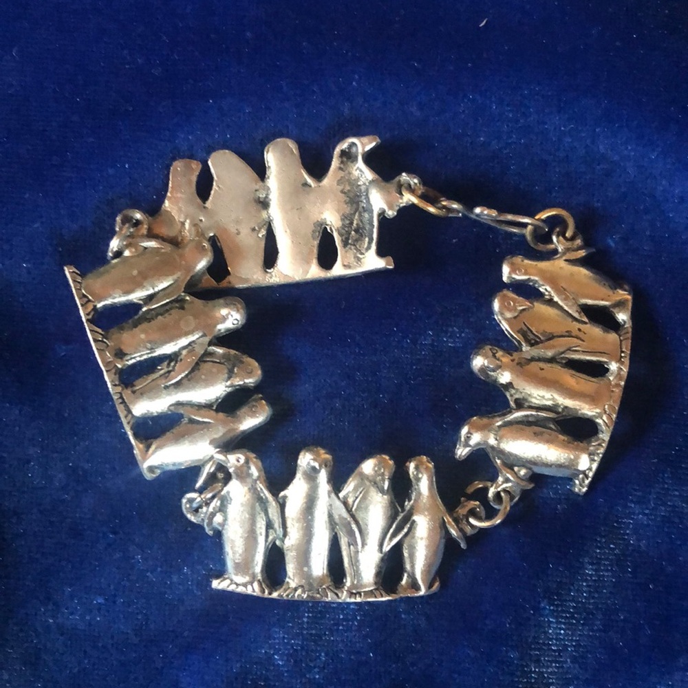Antique Silver Penguin Bracelet